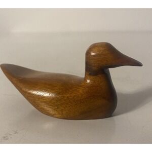 Small Mini Hand Carved Wood Duck  4 Inches Decorative